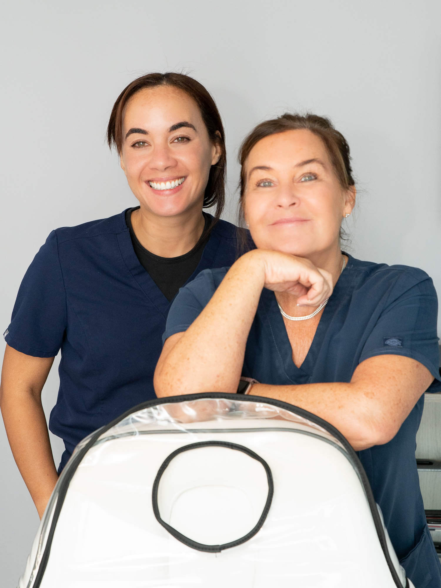 Donna and Kerry, founders of DG Medical Aesthetics, in their Solihull clinic setting
